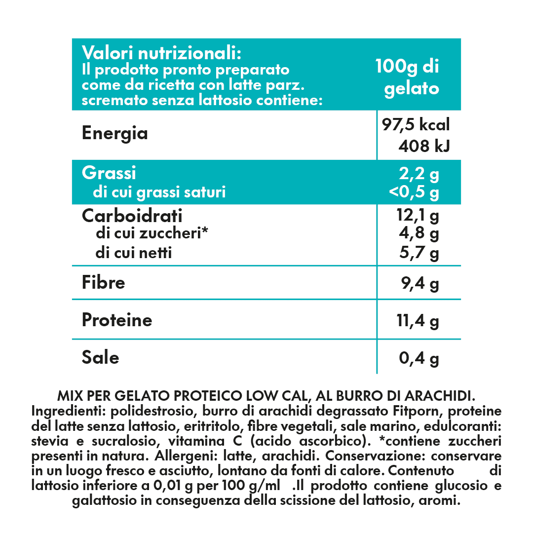 Even Gelato al Burro di Arachidi - Mix Proteico Low - cal 300g - Fitporn® - Healthy Food, Looking Good.