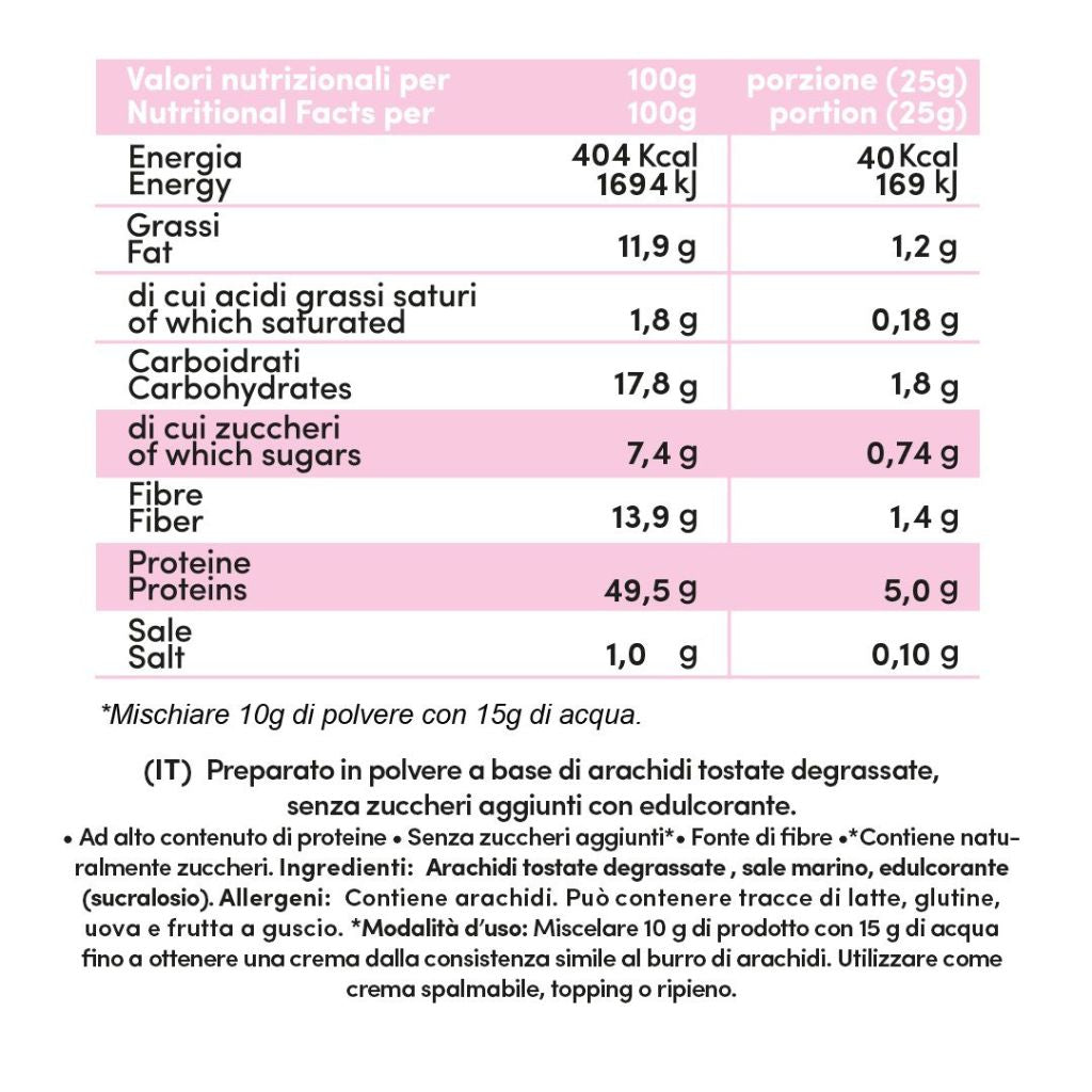 Peanut Butter in Polvere Low Fat 150g