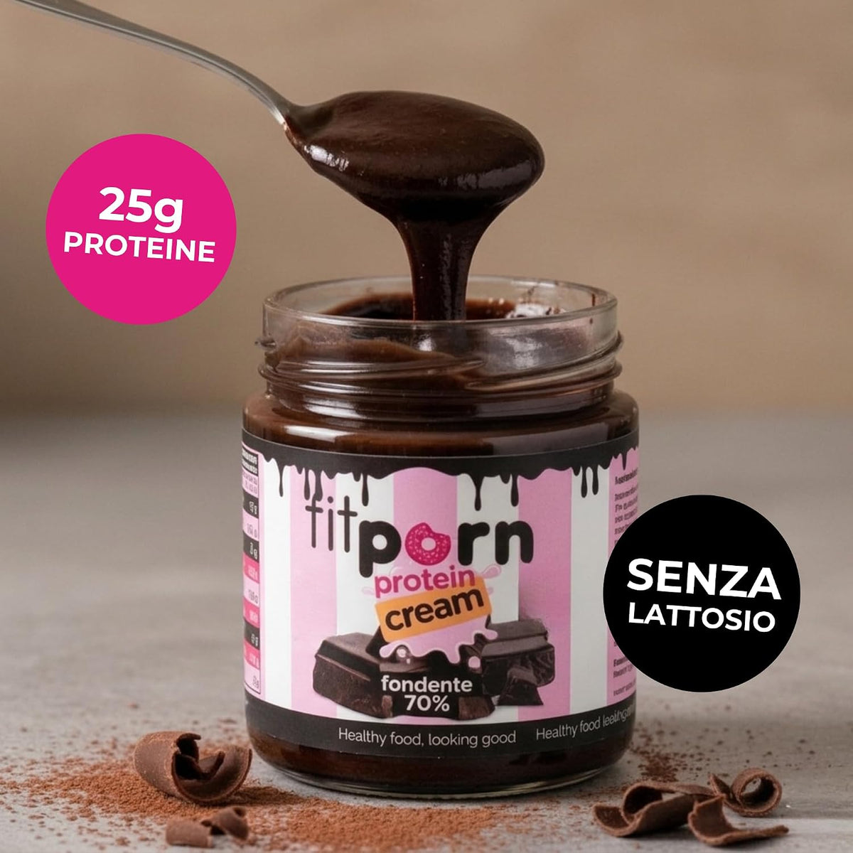 Crema proteica Cioccolato Fondente 70% Senza Lattosio 200g - Fitporn® - Healthy Food, Looking Good.