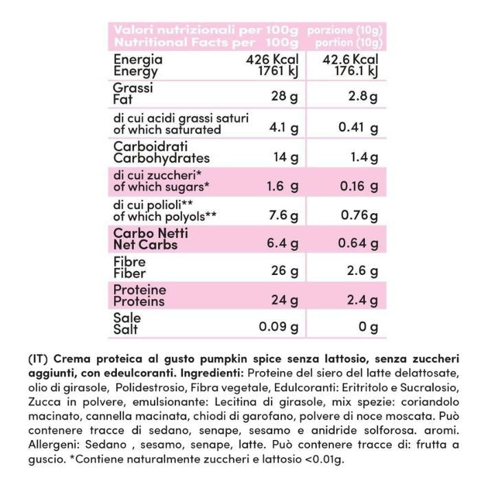 Crema proteica Pumpkin Spice *Limited Edition* Senza Lattosio 200g - Fitporn® - Healthy Food, Looking Good.