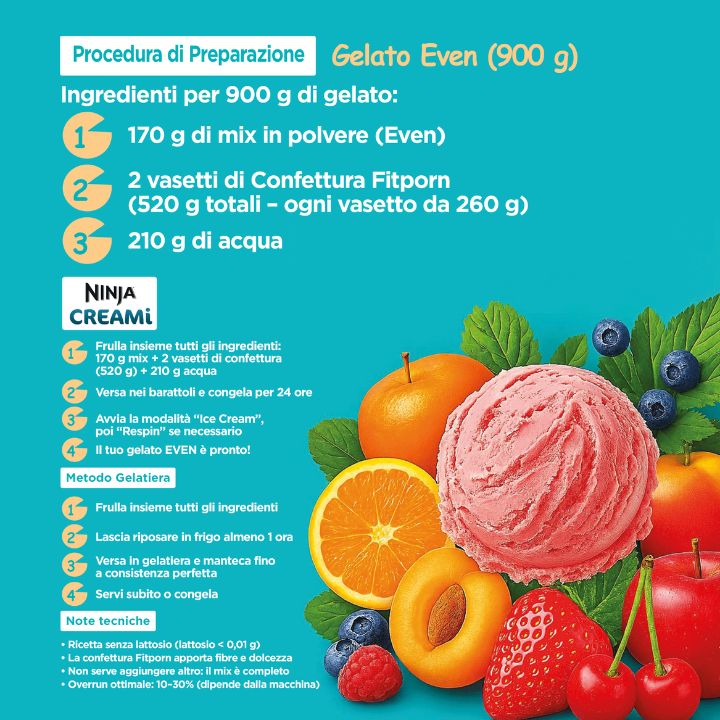 ricetta gelato proteico senza lattosio e senza zuccheri