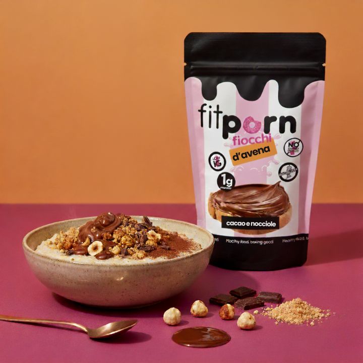 Fiocchi di avena baby aromatizzati Cacao e Nocciole 750g - Fitporn® - Healthy Food, Looking Good.