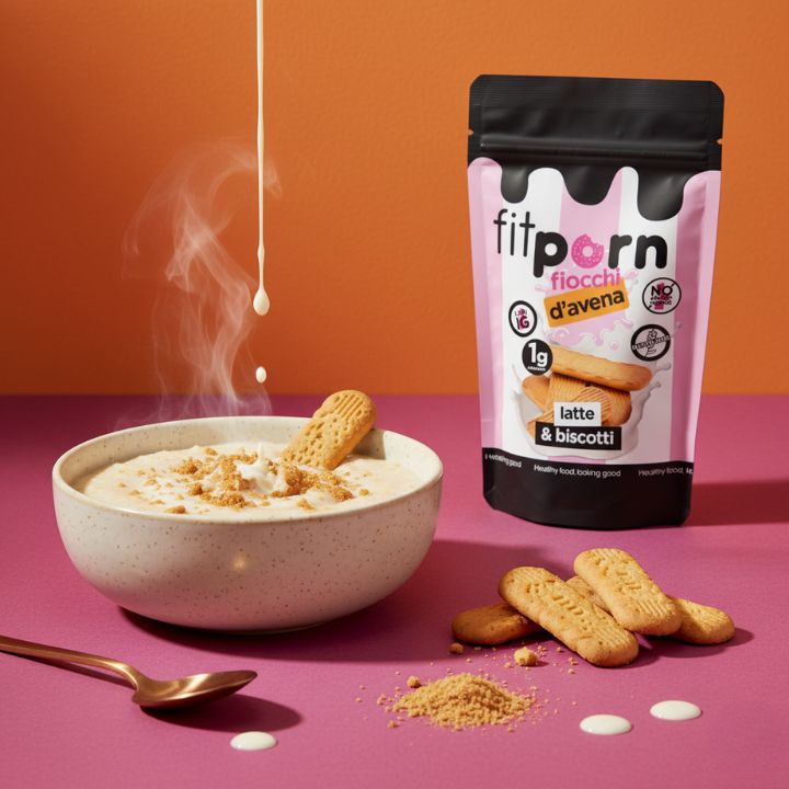 Fiocchi di avena baby aromatizzati latte e biscotti 750g - Fitporn® - Healthy Food, Looking Good.
