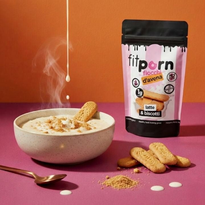 Fiocchi di avena baby aromatizzati latte e biscotti 750g - Fitporn® - Healthy Food, Looking Good.