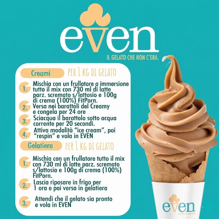 Even Gelato alla Mandorla - Mix Proteico Low - cal 170g + Crema di Mandorle 200g - Fitporn® - Healthy Food, Looking Good.