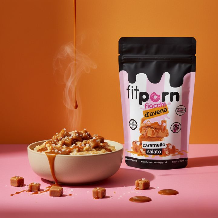 Fiocchi di avena baby aromatizzati caramello salato 750g - Fitporn® - Healthy Food, Looking Good.