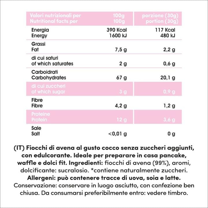 Fiocchi di avena baby aromatizzati Pralina al Cocco 750g - Fitporn® - Healthy Food, Looking Good.