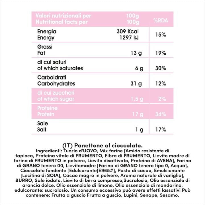 Protein Panettone con gocce di cioccolato fondente (750g ℮) - Fitporn® - Healthy Food, Looking Good.