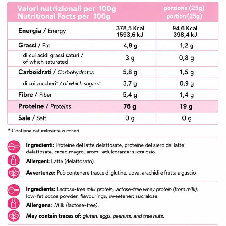 Proteine in polvere senza lattosio 500g - Fitporn® - Healthy Food, Looking Good.