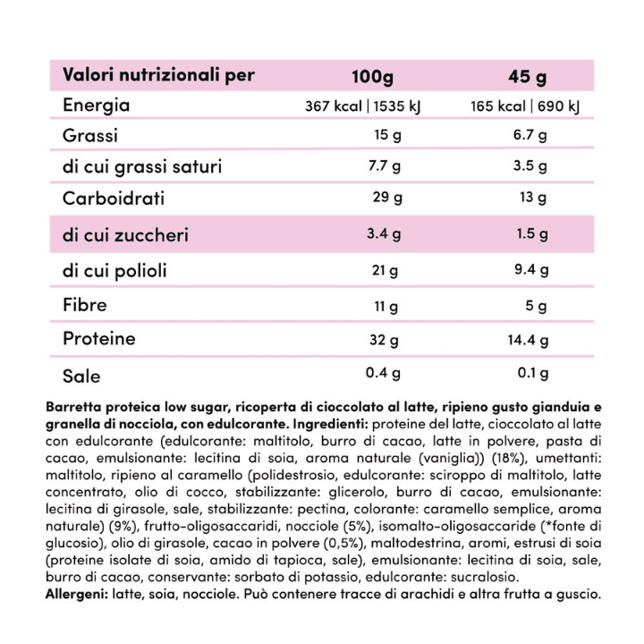 Protein Creamybar Cacao e Nocciole 45g - Fitporn® - Healthy Food, Looking Good.