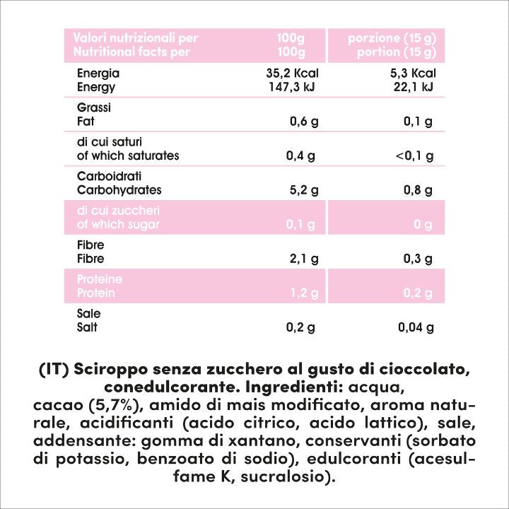 valori nutrizionali syrup fitporn cioccolato