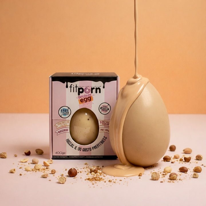 Uovo di Pasqua 25% Nocciola Bianca proteico, senza lattosio, senza zuccheri aggiunti 420g - Fitporn® - Healthy Food, Looking Good.