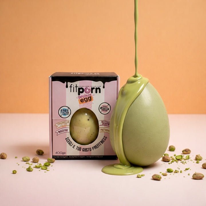 Uovo di Pasqua 25% Pistacchio proteico, senza lattosio, senza zuccheri aggiunti 420g - Fitporn® - Healthy Food, Looking Good.