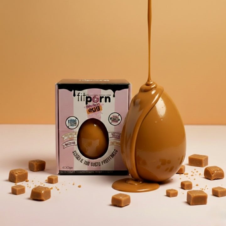 Uovo di Pasqua Caramello Salato proteico, senza lattosio, senza zuccheri aggiunti 420g - Fitporn® - Healthy Food, Looking Good.