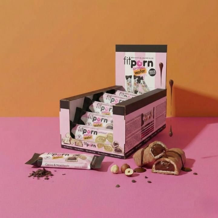 Wafer proteico ripieno senza zuccheri Cacao e Nocciole 15x30g - Fitporn® - Healthy Food, Looking Good.