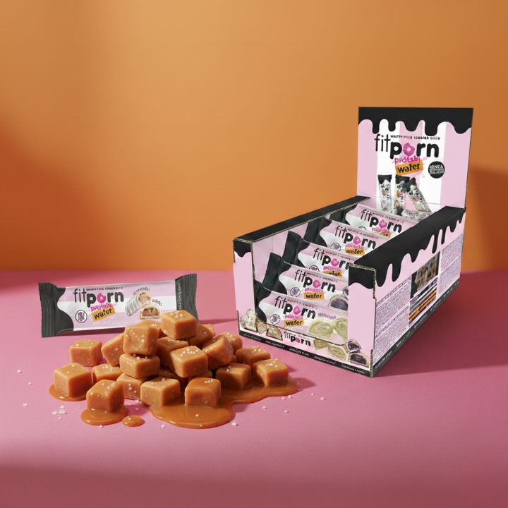 Wafer proteico ripieno senza zuccheri Caramello Salato 15x30g - Fitporn® - Healthy Food, Looking Good.