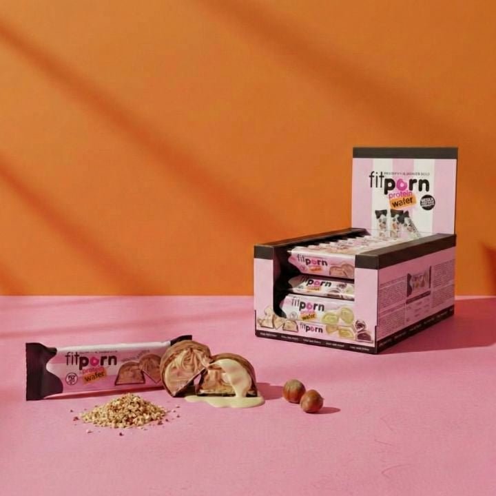 Wafer proteico ripieno senza zuccheri Nocciola Bianca 15x30g - Fitporn® - Healthy Food, Looking Good.