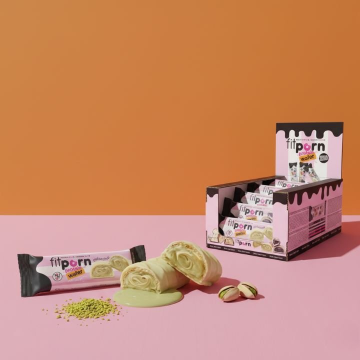 Wafer proteico ripieno senza zuccheri Pistacchio 15x30g - Fitporn® - Healthy Food, Looking Good.