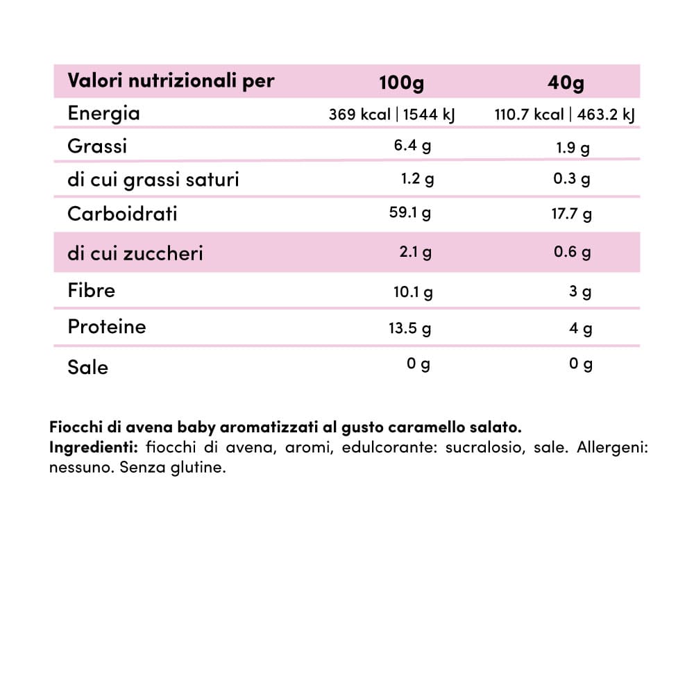 Fiocchi di avena baby aromatizzati caramello salato 750g