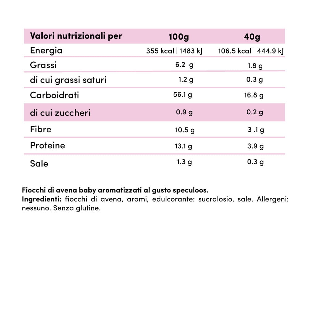 Fiocchi di avena baby aromatizzati biscotto speculoos 750g