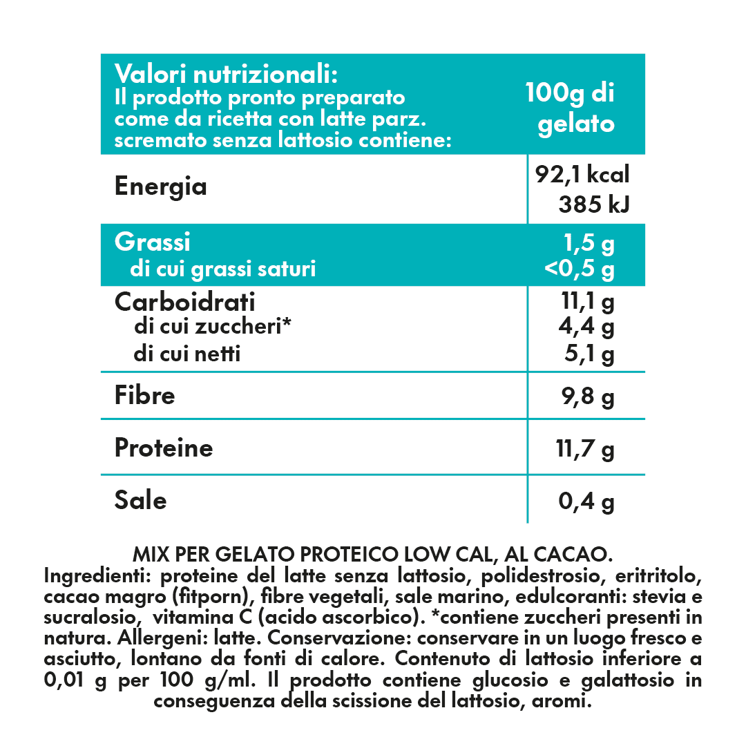 Even Gelato al Cioccolato - Mix Proteico Low - cal 300g - Fitporn® - Healthy Food, Looking Good.