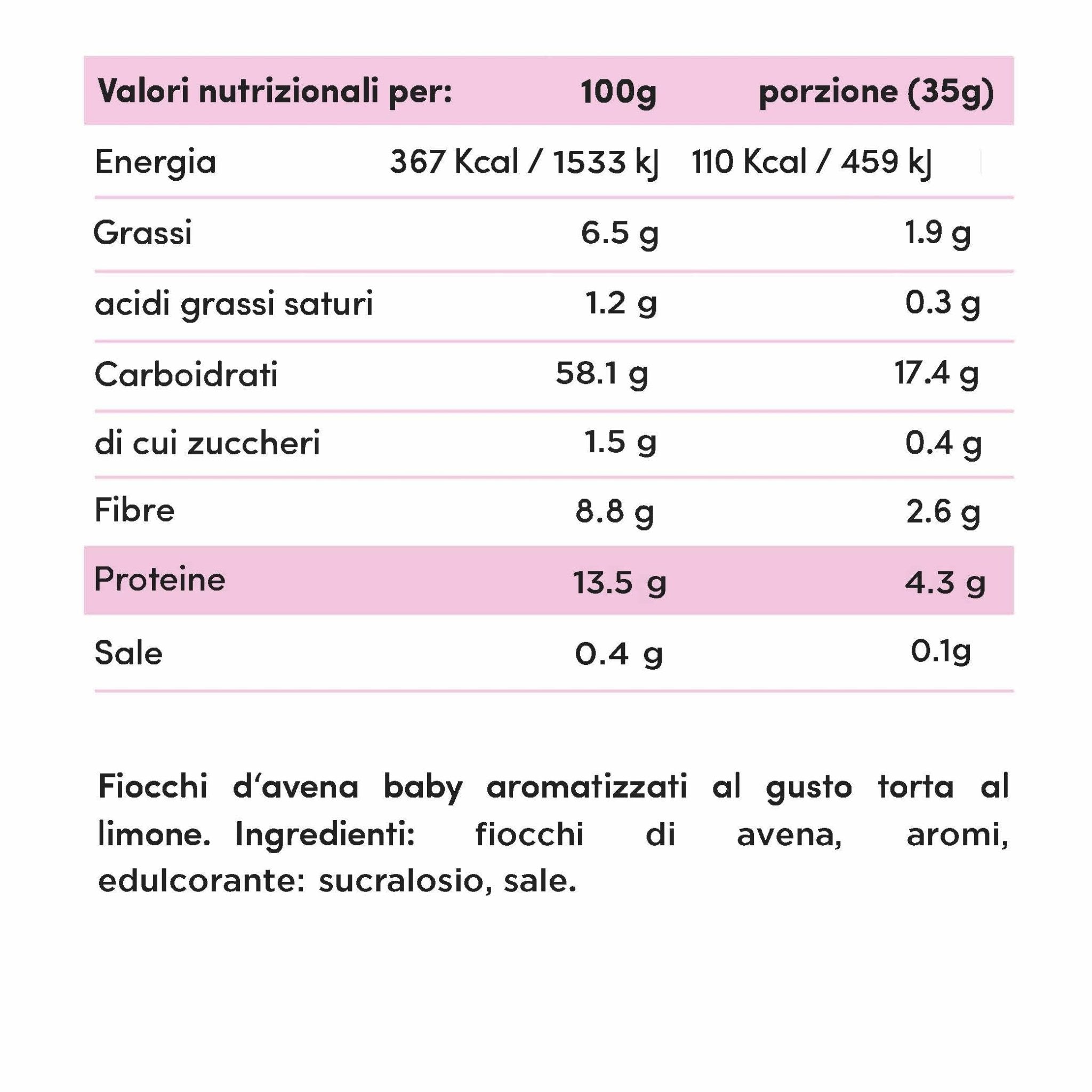 Fiocchi di avena baby aromatizzati torta al limone 750g - Fitporn® - Healthy Food, Looking Good.