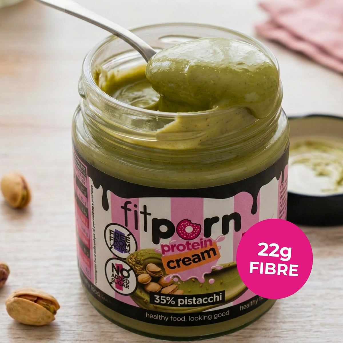 Crema proteica 35% Pistacchio Senza Lattosio 200g - Fitporn® - Healthy Food, Looking Good.