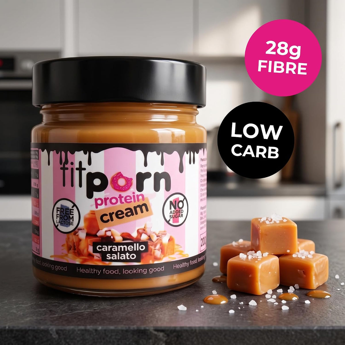 Crema proteica al Caramello Salato Senza Lattosio 200g - Fitporn® - Healthy Food, Looking Good.