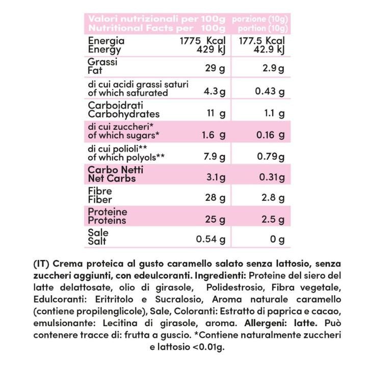 Crema proteica al Caramello Salato Senza Lattosio - Fitporn® - Healthy Food, Looking Good.