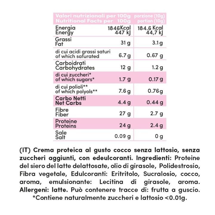 Crema proteica Cocco Crunchy Senza Lattosio - Fitporn® - Healthy Food, Looking Good.