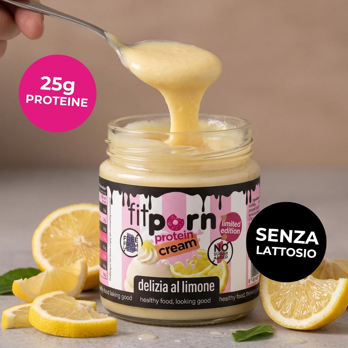 Crema proteica Delizia al Limone Senza Lattosio 200g - Fitporn® - Healthy Food, Looking Good.