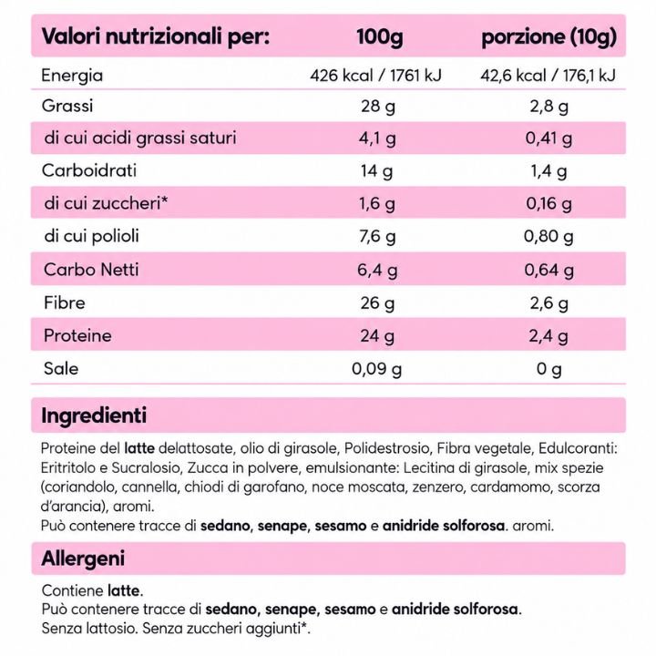 Crema proteica Pumpkin Spice *Limited Edition* Senza Lattosio 200g - Fitporn® - Healthy Food, Looking Good.
