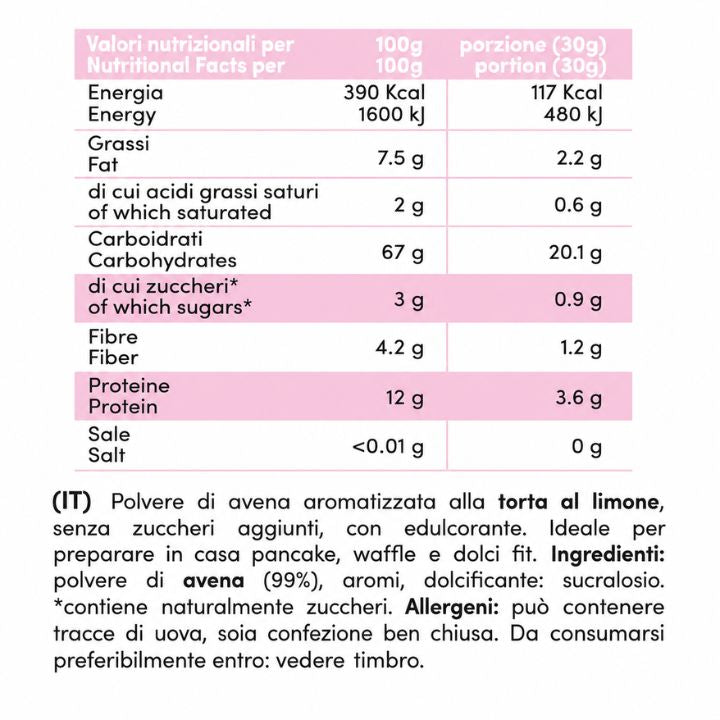 Farina di Avena Istantanea Aromatizzata 750g