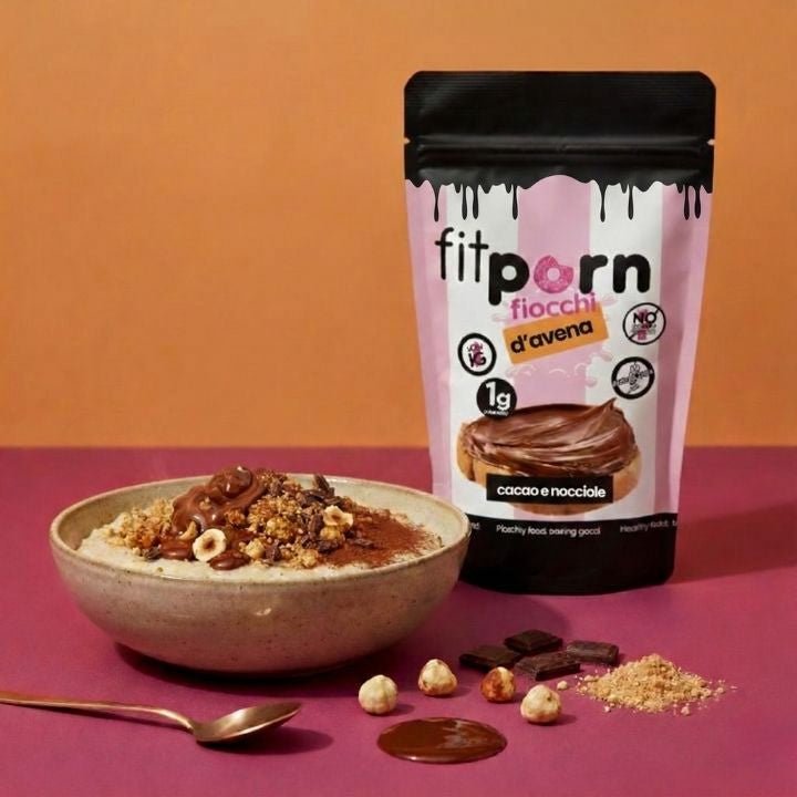 Fiocchi di avena baby aromatizzati Cacao e Nocciole 750g - Fitporn® - Healthy Food, Looking Good.