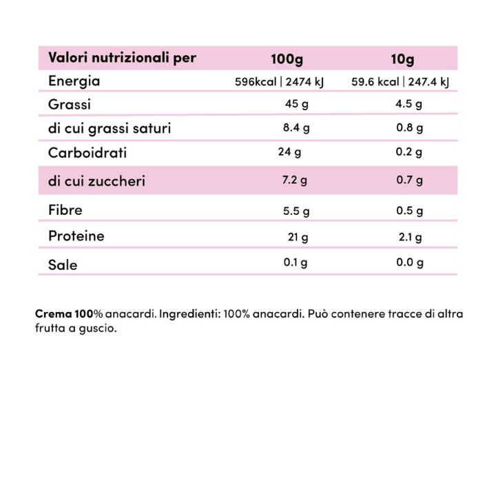 Crema di Anacardi 100% - Cremosa - Fitporn® - Healthy Food, Looking Good.