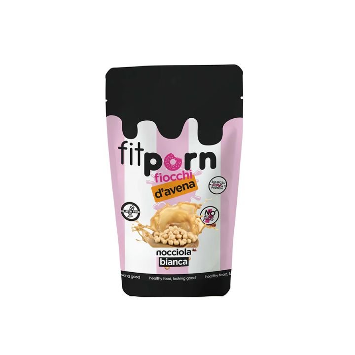 Fiocchi di avena baby aromatizzati nocciola bianca 750g - Fitporn® - Healthy Food, Looking Good.