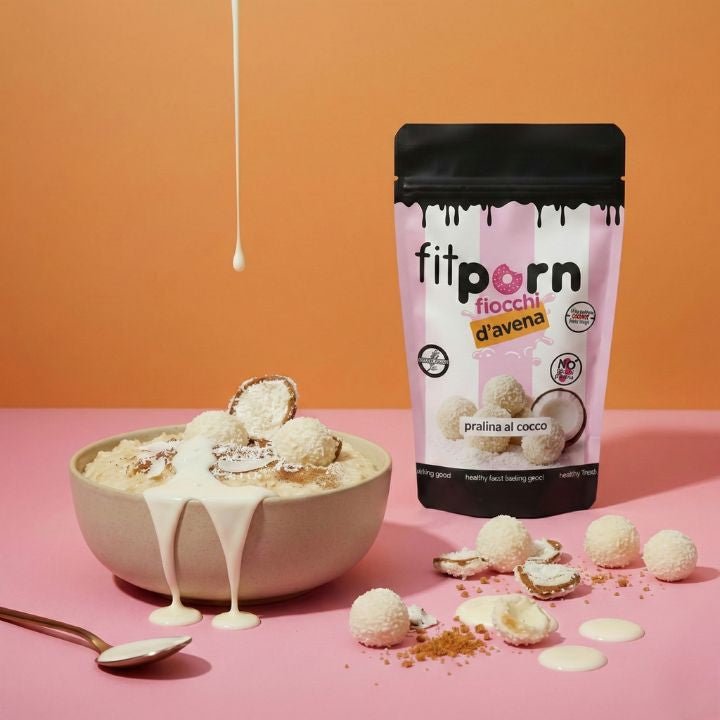 Fiocchi di avena baby aromatizzati Pralina al Cocco 750g - Fitporn® - Healthy Food, Looking Good.