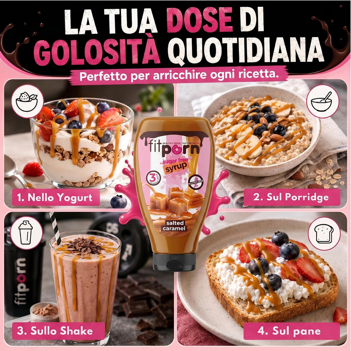Syrup Zero al Caramello Salato 425g - Fitporn® - Healthy Food, Looking Good.