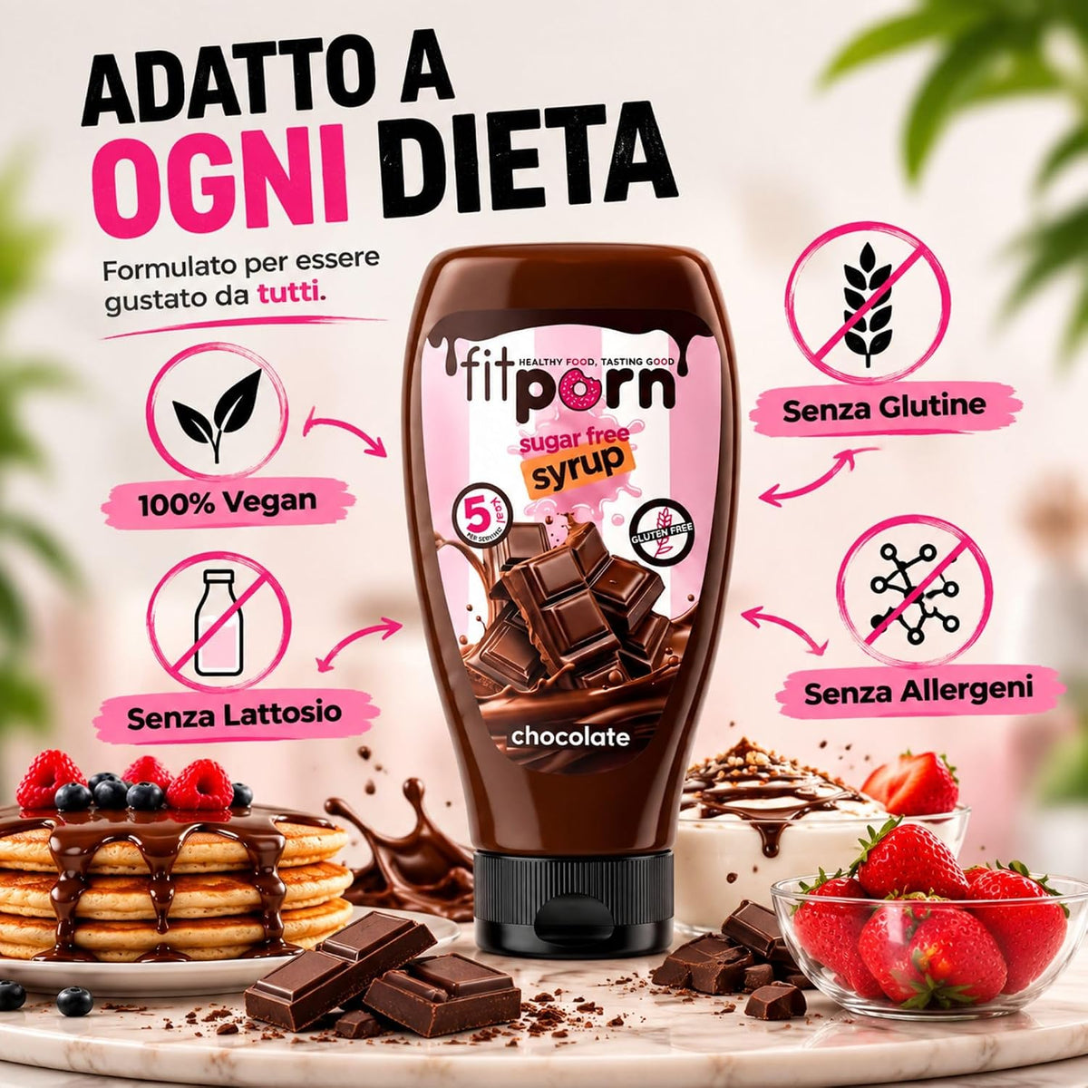 Syrup Zero al Cioccolato 425g - Fitporn® - Healthy Food, Looking Good.