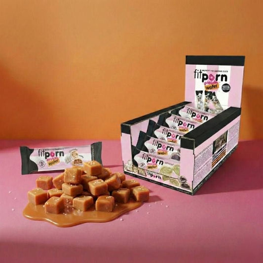 Wafer proteico ripieno senza zuccheri Caramello Salato 15x30g - Fitporn® - Healthy Food, Looking Good.