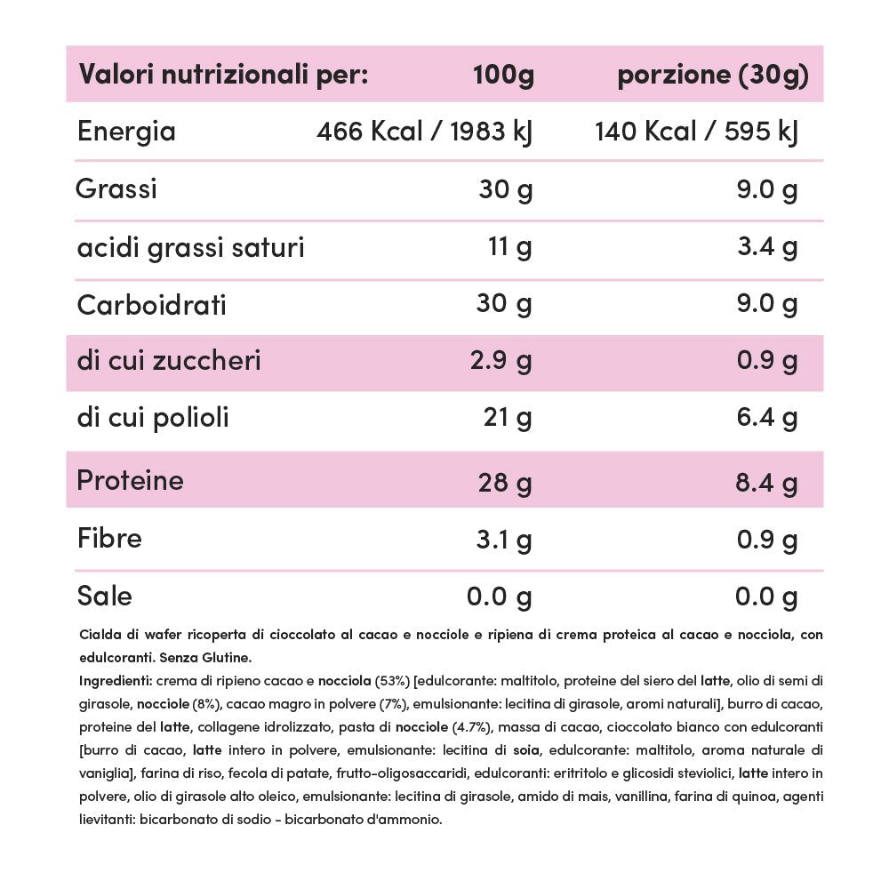 Wafer proteico ripieno senza zuccheri 30g - Fitporn® - Healthy Food, Looking Good.